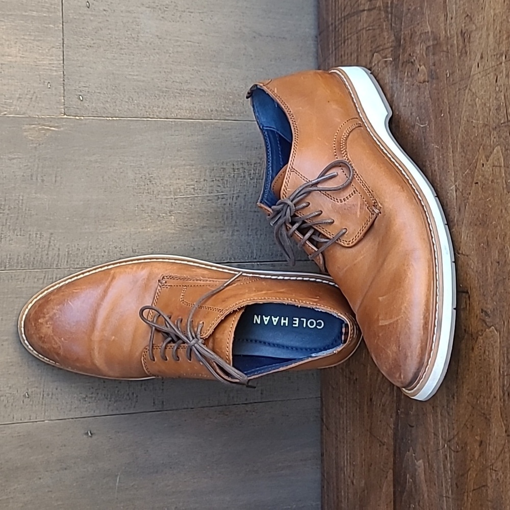 Cole Haan Shoes Men's sz 9 Morris Plain Oxford Brown Leather Dress Shoe